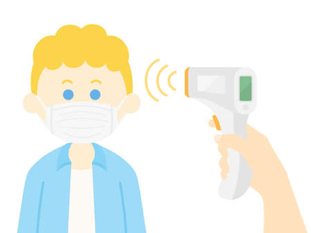 Illustration of a white man being testedのイラスト素材