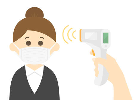 Illustration of a business woman being testedのイラスト素材