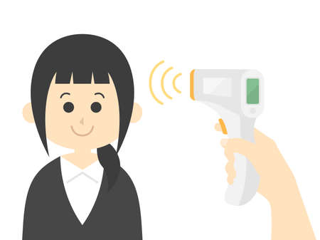 Illustration of a business woman being testedのイラスト素材