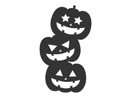 Silhouette illustration of pumpkin lanternのイラスト素材