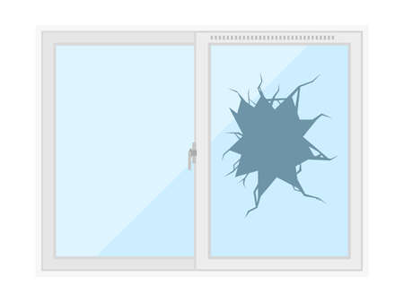 Illustration of broken windowのイラスト素材