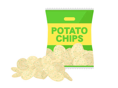 Illustration of salted potato chipsのイラスト素材