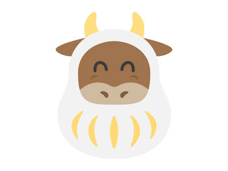 Illustration of a cow wearing Tatsuma's kigurumiのイラスト素材