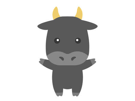 Illustration of the character of the cowのイラスト素材