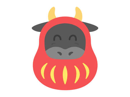 Illustration of a cow wearing Tatsuma's kigurumiのイラスト素材