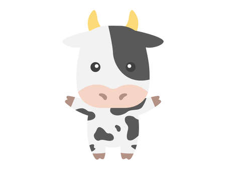 Illustration of the character of the cowのイラスト素材