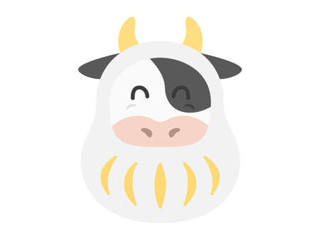 Illustration of a cow wearing Tatsuma's kigurumiのイラスト素材