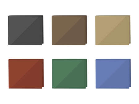 Illustration set of two-fold walletのイラスト素材
