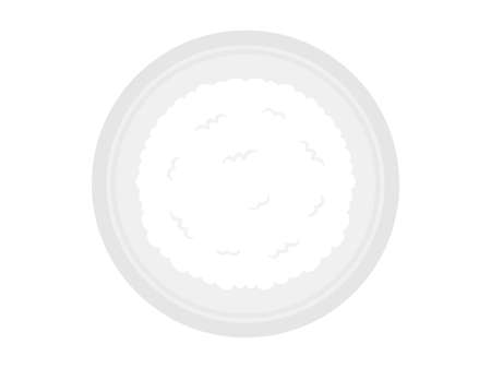 Illustration of rice on a plateのイラスト素材