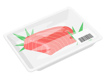 Illustration of tuna cut in a packのイラスト素材