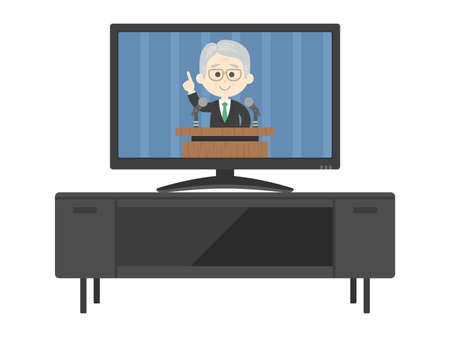 Illustrations of Tv and TV Standのイラスト素材