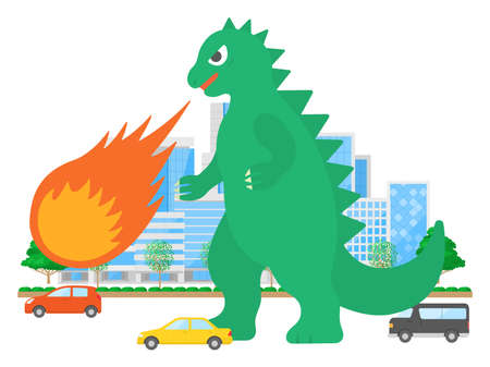 Illustration of a monster that appeared in the cityのイラスト素材