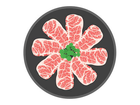 Illustration of a plate of grilled meat served on a plateのイラスト素材
