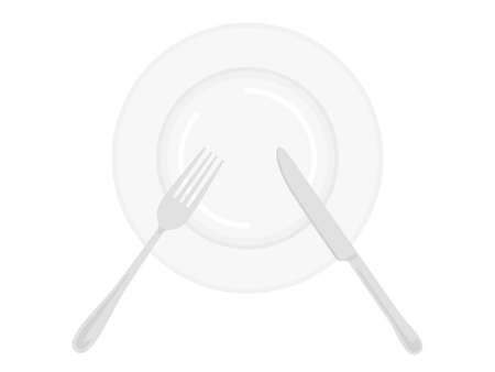 Illustration of table manners for knives and forksのイラスト素材
