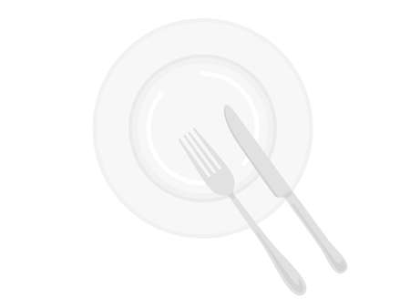 Illustration of table manners for knives and forksのイラスト素材