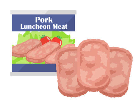 Illustration of canned luncheon meatのイラスト素材