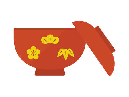 Illustration of a Japanese-patterned porridgeのイラスト素材
