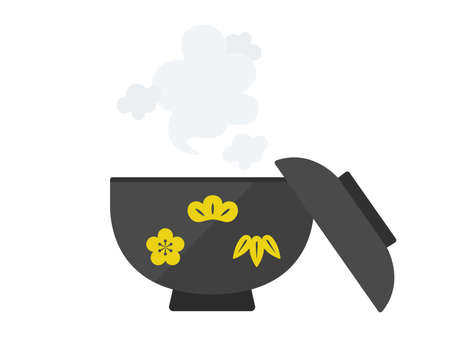 Illustration of a Japanese-patterned porridgeのイラスト素材