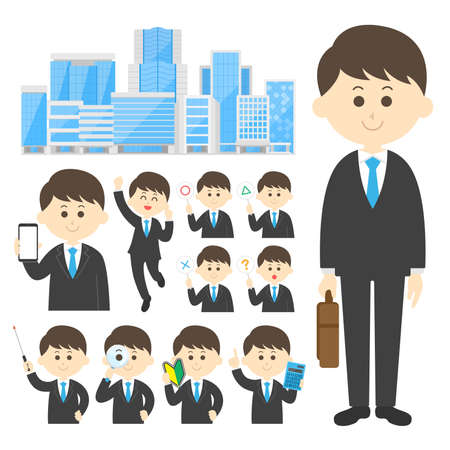Illustration set of businessmenのイラスト素材