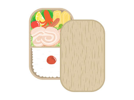 Illustration of Chashu Bentoのイラスト素材