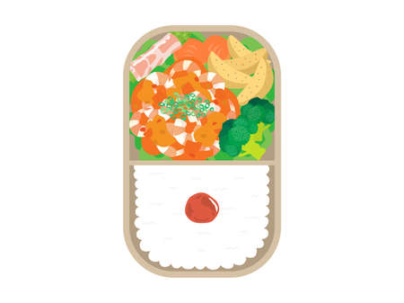 Illustration of shrimp chili bentoのイラスト素材