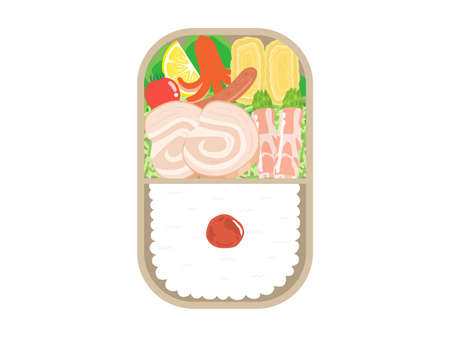 Illustration of Chashu Bentoのイラスト素材