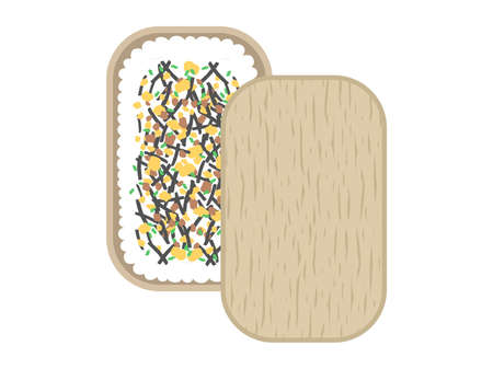 Illustration of a bento with furikakeのイラスト素材