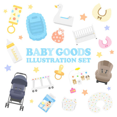 Baby Product Illustration Setのイラスト素材