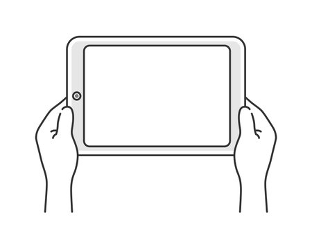 Illustration with tablet PCのイラスト素材