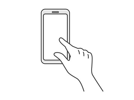 Illustration of using your finger to operate your smartphoneのイラスト素材