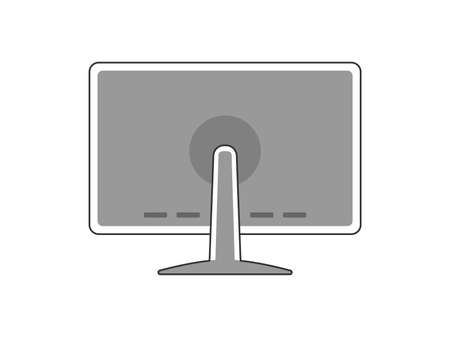 Illustration of a PC monitor seen from behindのイラスト素材
