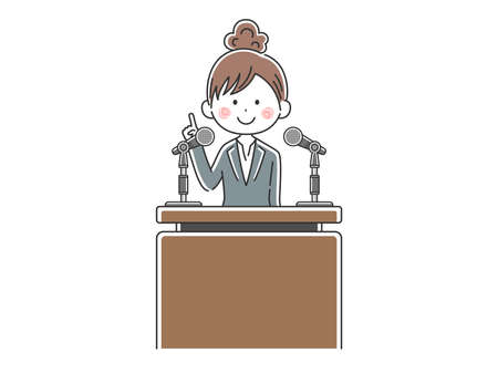 Illustration of Japanese politicians speakingのイラスト素材