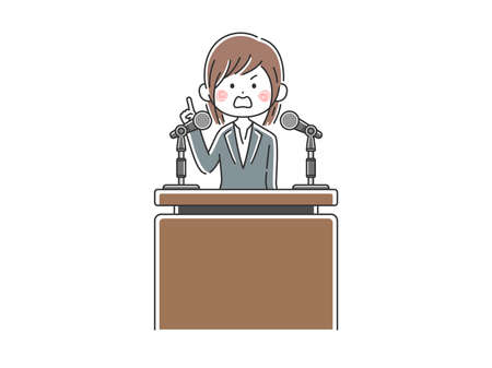 Illustrations of Japanese politicians appealing to the publicのイラスト素材