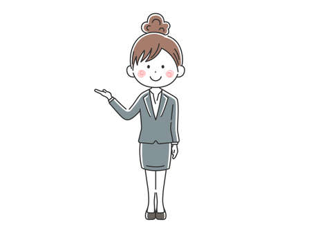 Illustration of a female employee who provides guidanceのイラスト素材