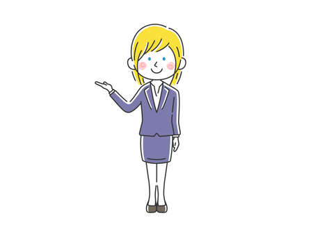 Illustration of white female employee guideのイラスト素材