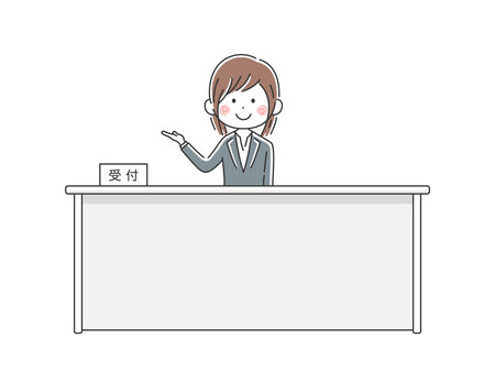 Illustration of a female employee receptionist at the companyのイラスト素材