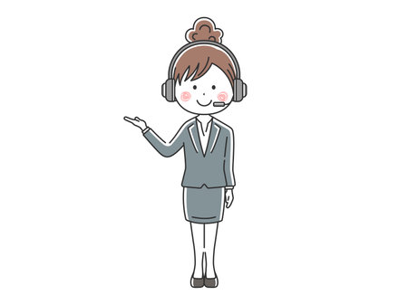 Illustration of a Japanese female operatorのイラスト素材