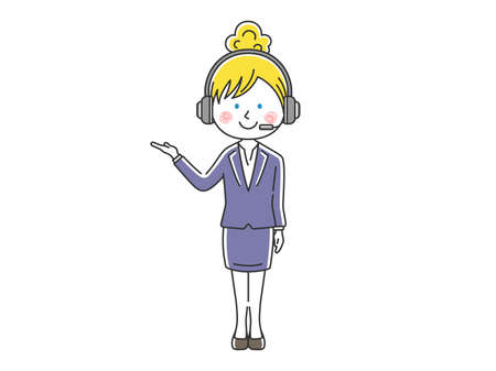 Illustration of caucasian female operatorのイラスト素材