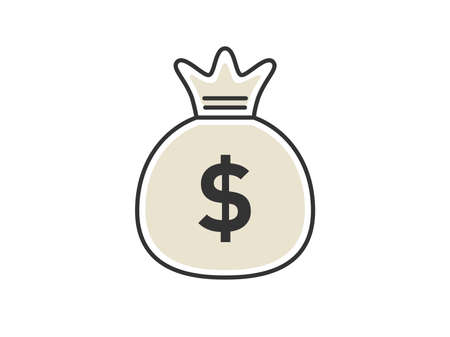 Icon illustration of a dollar bagのイラスト素材