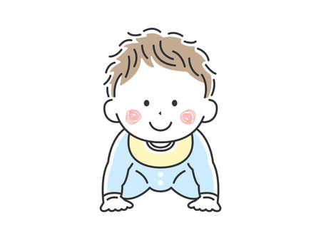 Illustration of a good-mood babyのイラスト素材