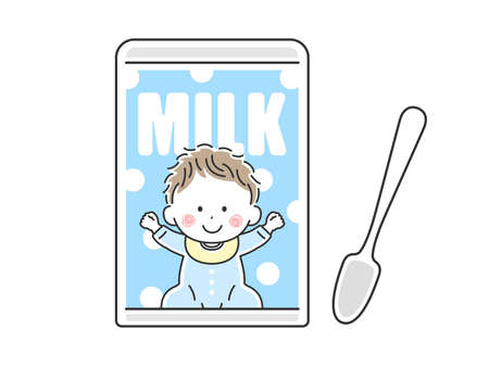 Illustration of a can of powdered milkのイラスト素材