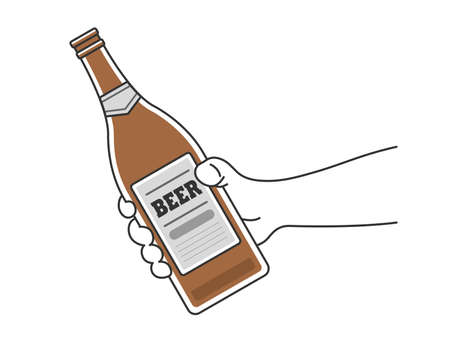 Illustration with beer bottleのイラスト素材