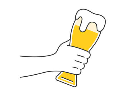 Illustration toasting with a beer glassのイラスト素材