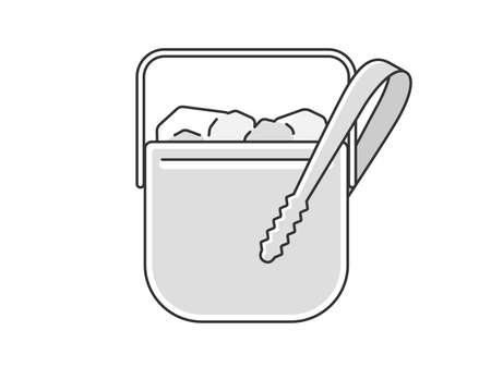 Illustration of ice bucket with iceのイラスト素材