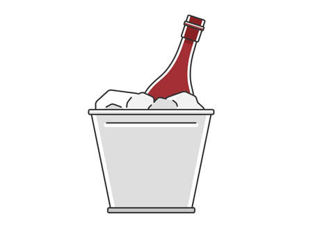 Illustration of wine cooling in wine coolerのイラスト素材