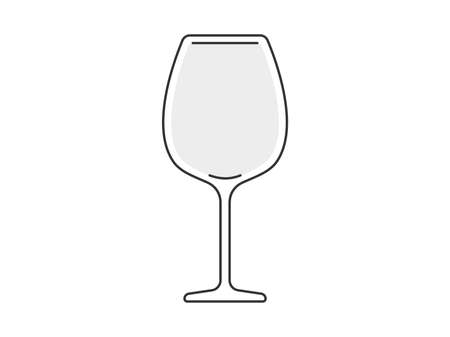 Illustration of an empty wine glassのイラスト素材