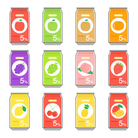 Illustration set of can shochu highのイラスト素材