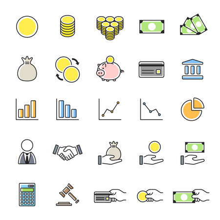 Financial Icon Illustration Setのイラスト素材