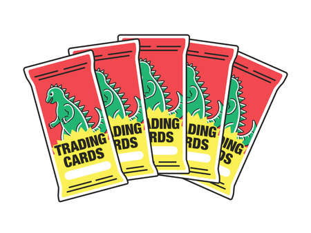 Trading Card Booster Pack Illustrationのイラスト素材