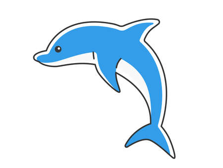 Illustration of a dolphin jumpingのイラスト素材